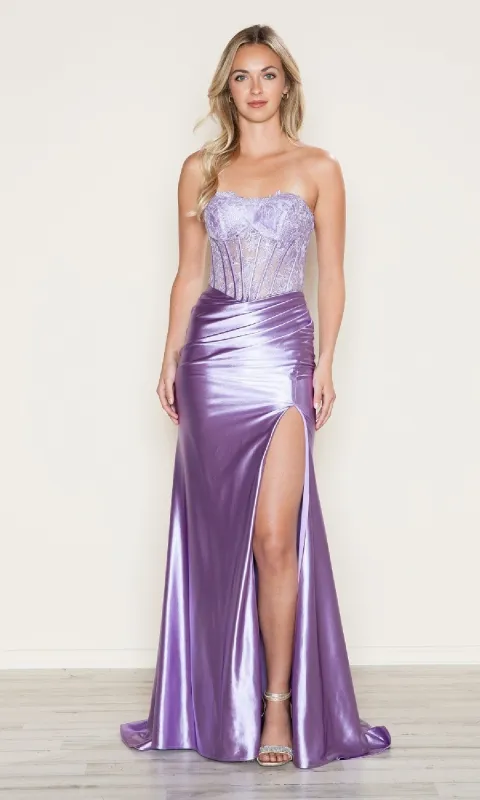 Strapless Long Corset Prom Gown: Poly USA 9688 sold by PromGirl