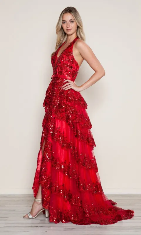 Long Prom Dress: Poly USA 9618 sold by PromGirl