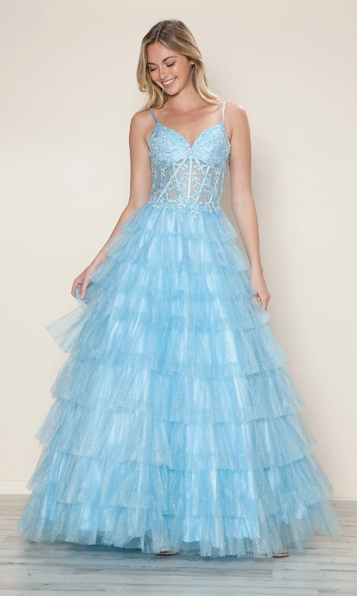 Long Prom Dress: Poly USA 9608 sold by PromGirl