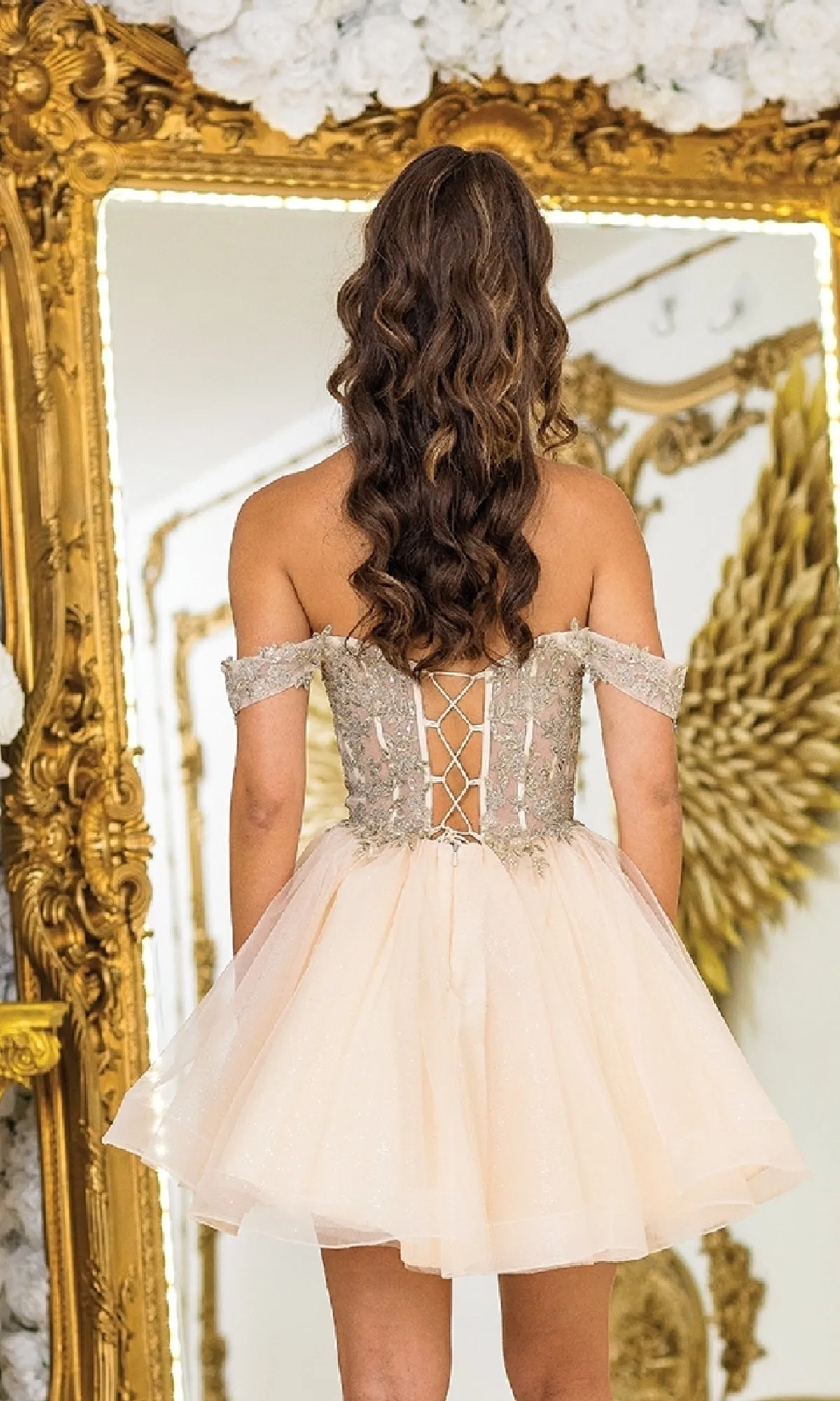 Off-Shoulder Short Prom Dress: Dancing Queen 3418 sold by PromGirl product image thumbnail 2