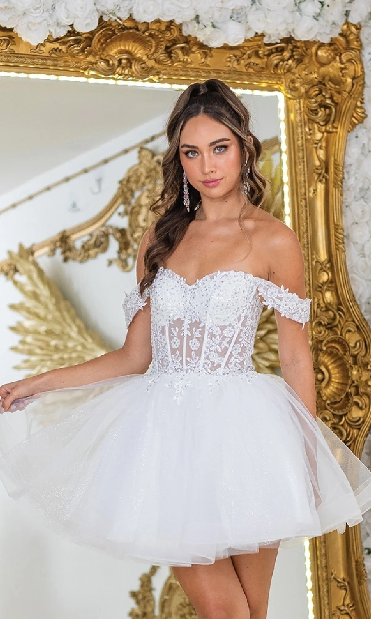 Off-Shoulder Short Prom Dress: Dancing Queen 3418 sold by PromGirl product image thumbnail 4