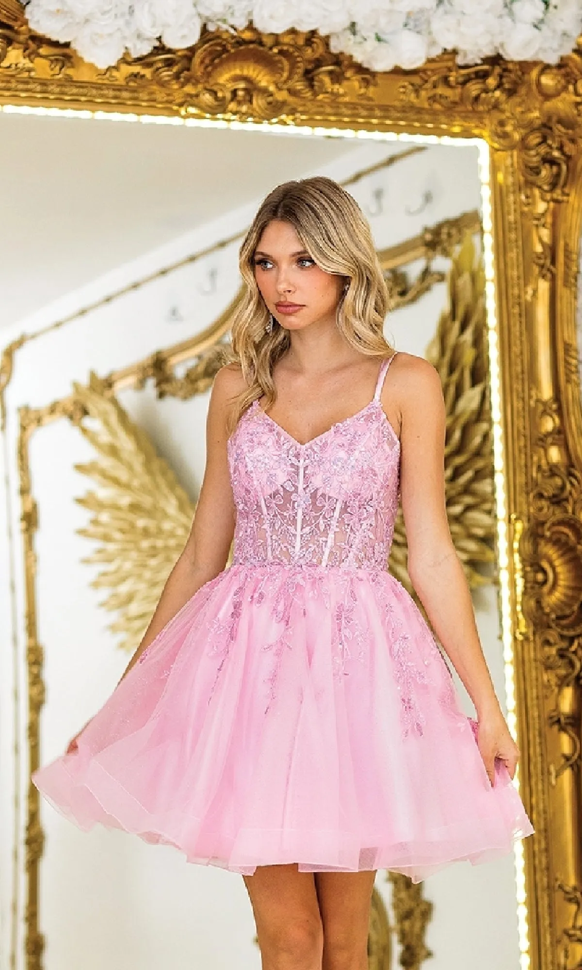 Short Corset Prom Dress: Dancing Queen 3415 sold by PromGirl product image thumbnail 5