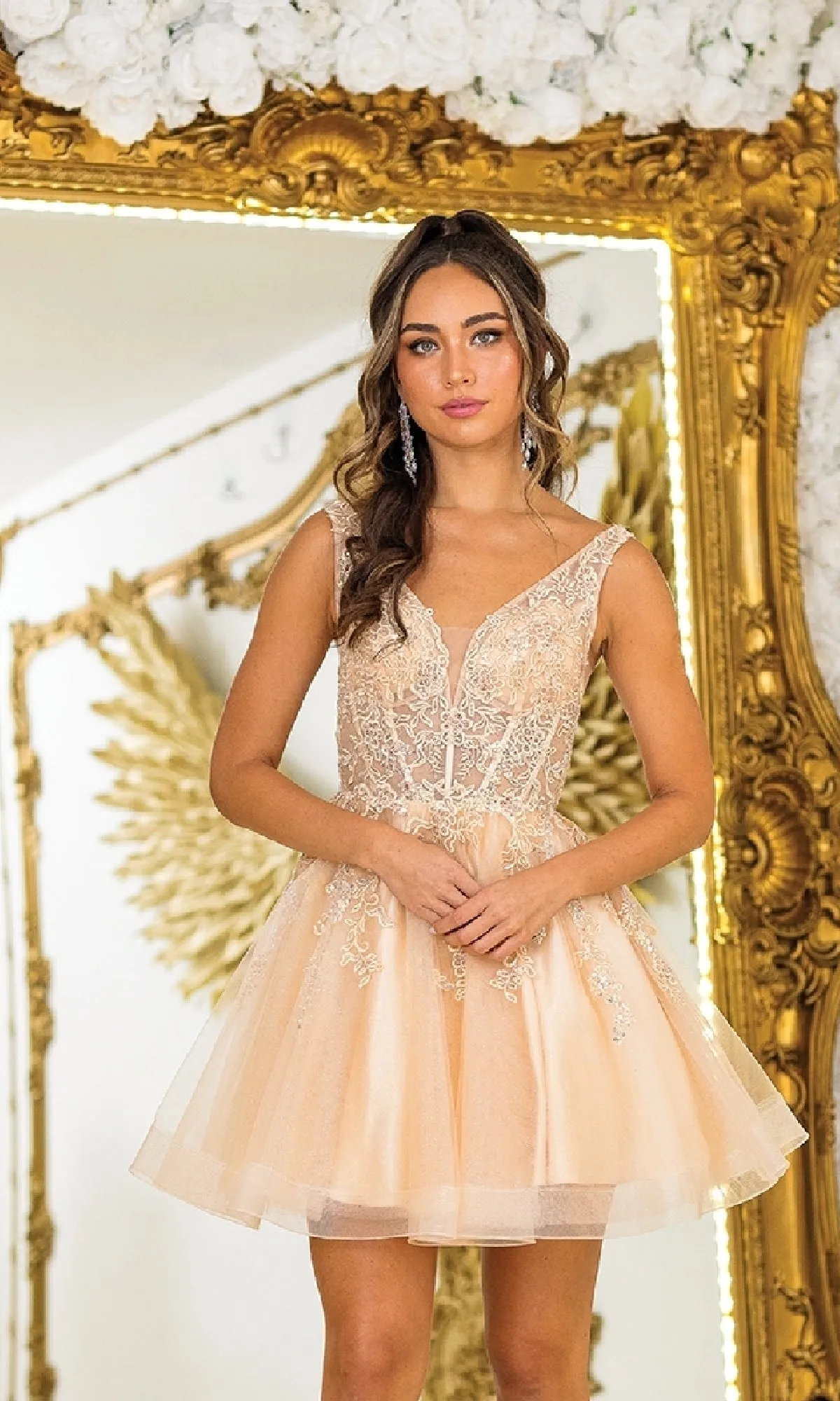 Lace-Up Short A-Line Prom Dress: Dancing Queen 3414 sold by PromGirl product image thumbnail 4
