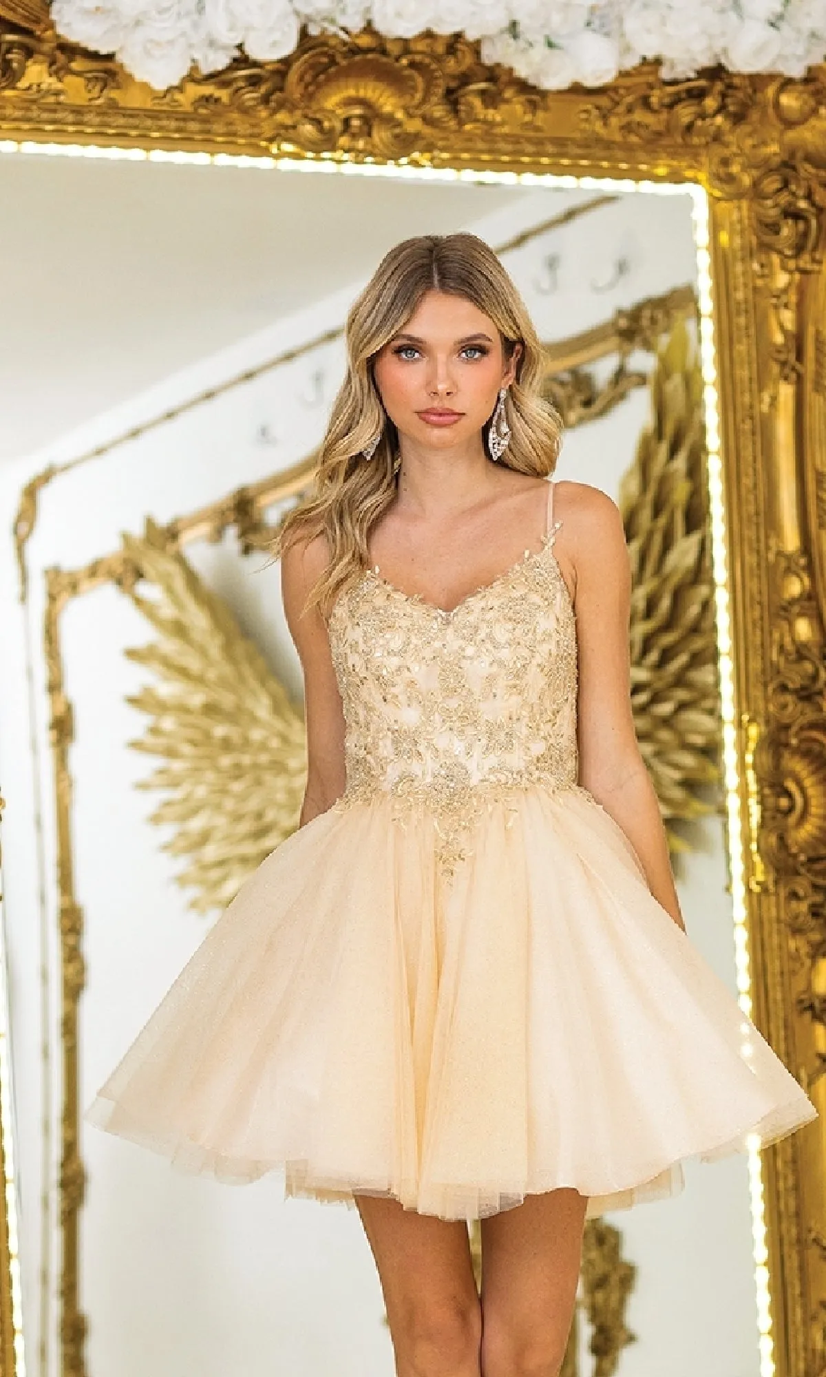 Short Glitter-Tulle Prom Dress: Dancing Queen 3413 sold by PromGirl product image thumbnail 4