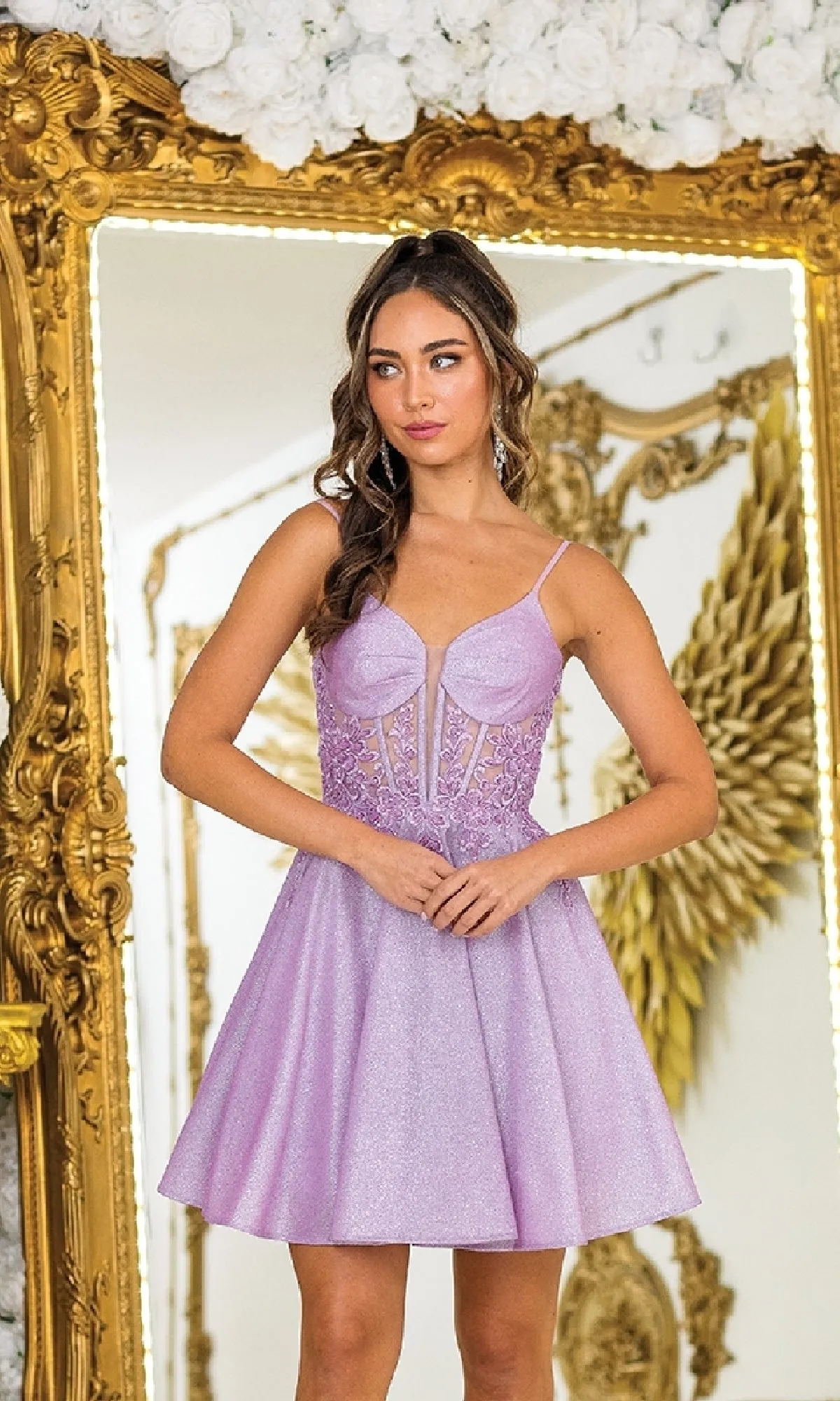 Short Corset A-line Prom Dress: Dancing Queen 3407 sold by PromGirl product image thumbnail 4