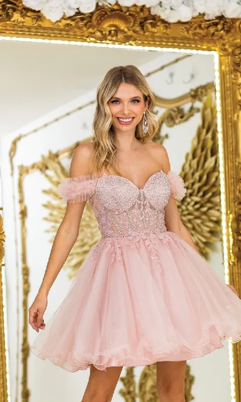 Ruffle Short A-Line Prom Dress: Dancing Queen 3406 sold by PromGirl