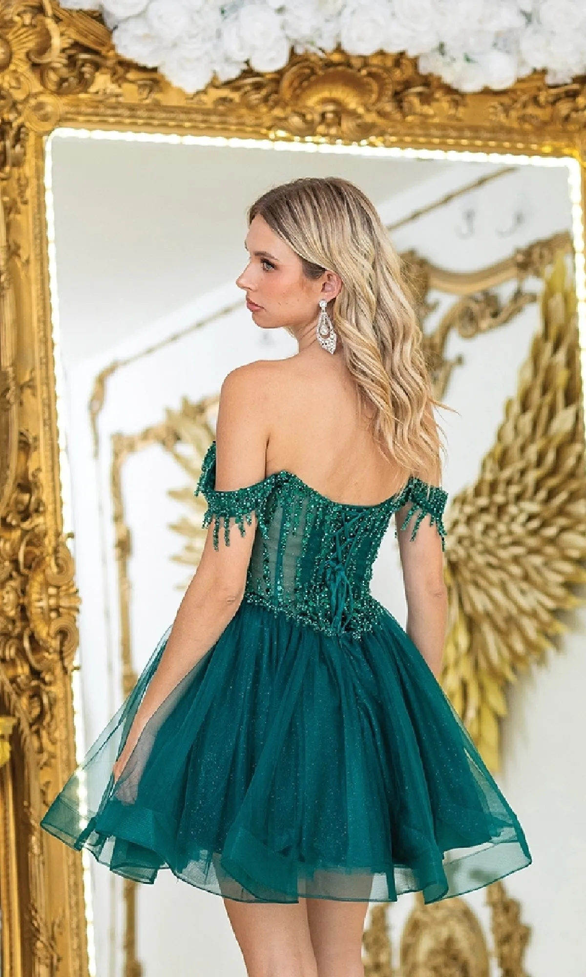 Short Glitter Babydoll Prom Dress: Dancing Queen 3405 sold by PromGirl product image thumbnail 2