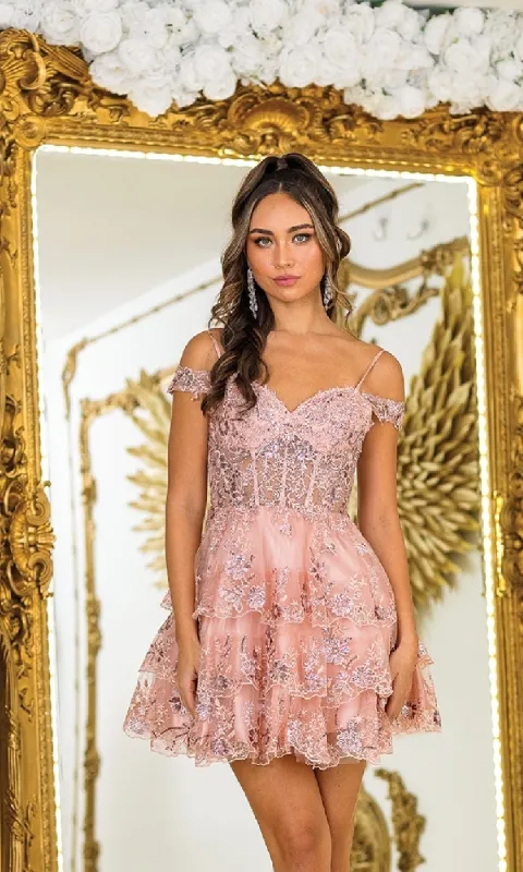 Tiered Short A-Line Hoco Dress: Dancing Queen 3401 sold by PromGirl
