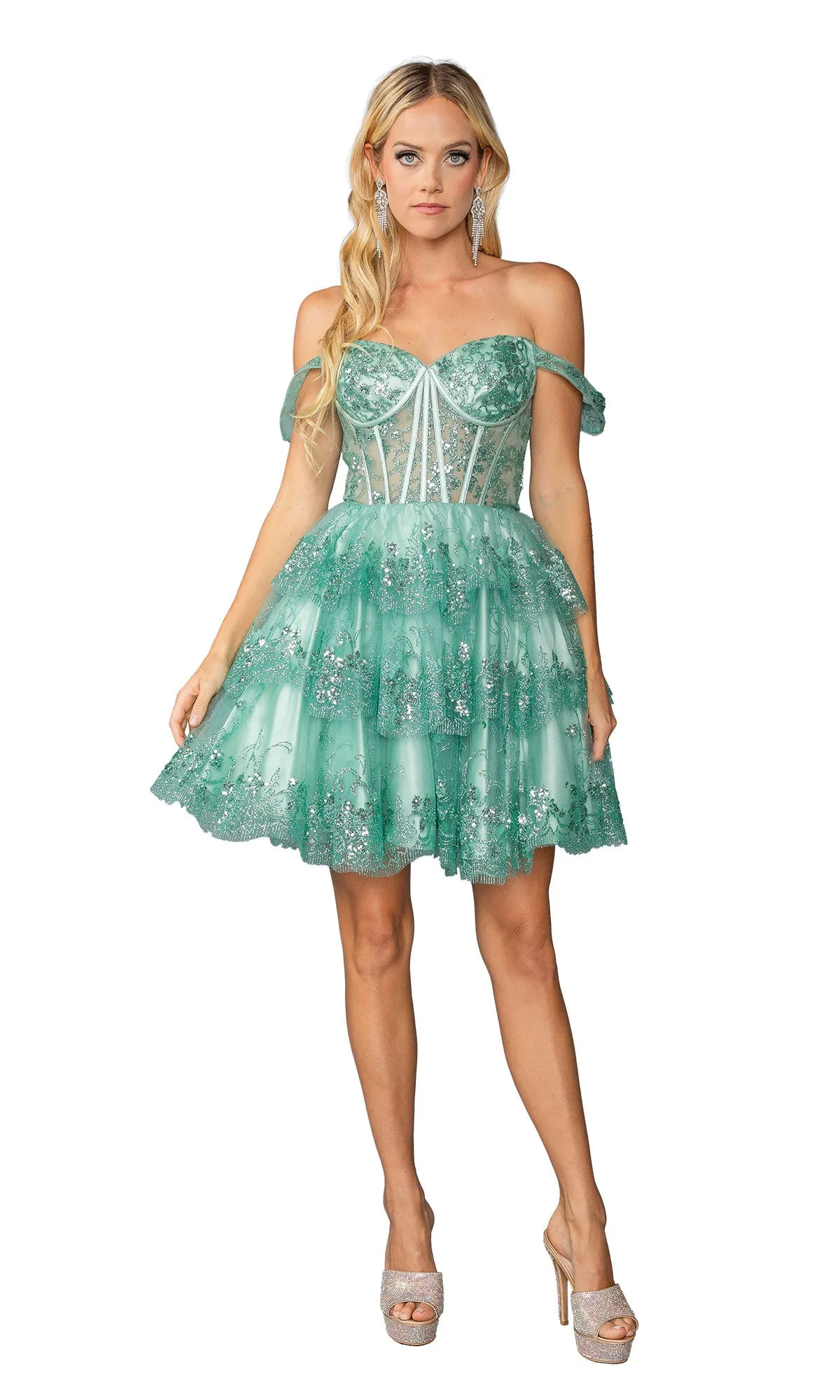 Short Ruffled Hoco Dress: Dancing Queen 3400 sold by PromGirl product image thumbnail 3