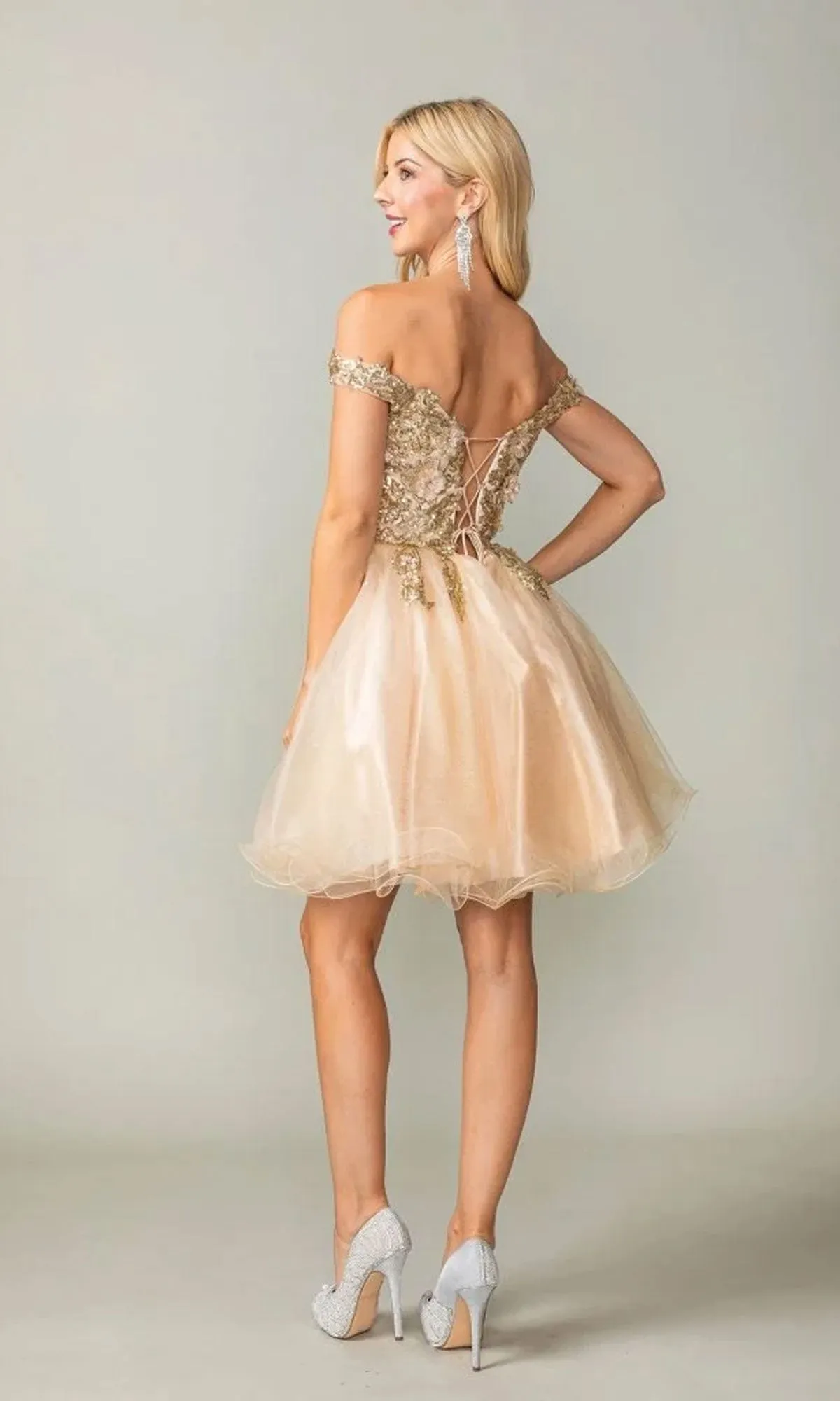 Off-Shoulder Short Hoco Dress: Dancing Queen 3349 sold by PromGirl product image thumbnail 2