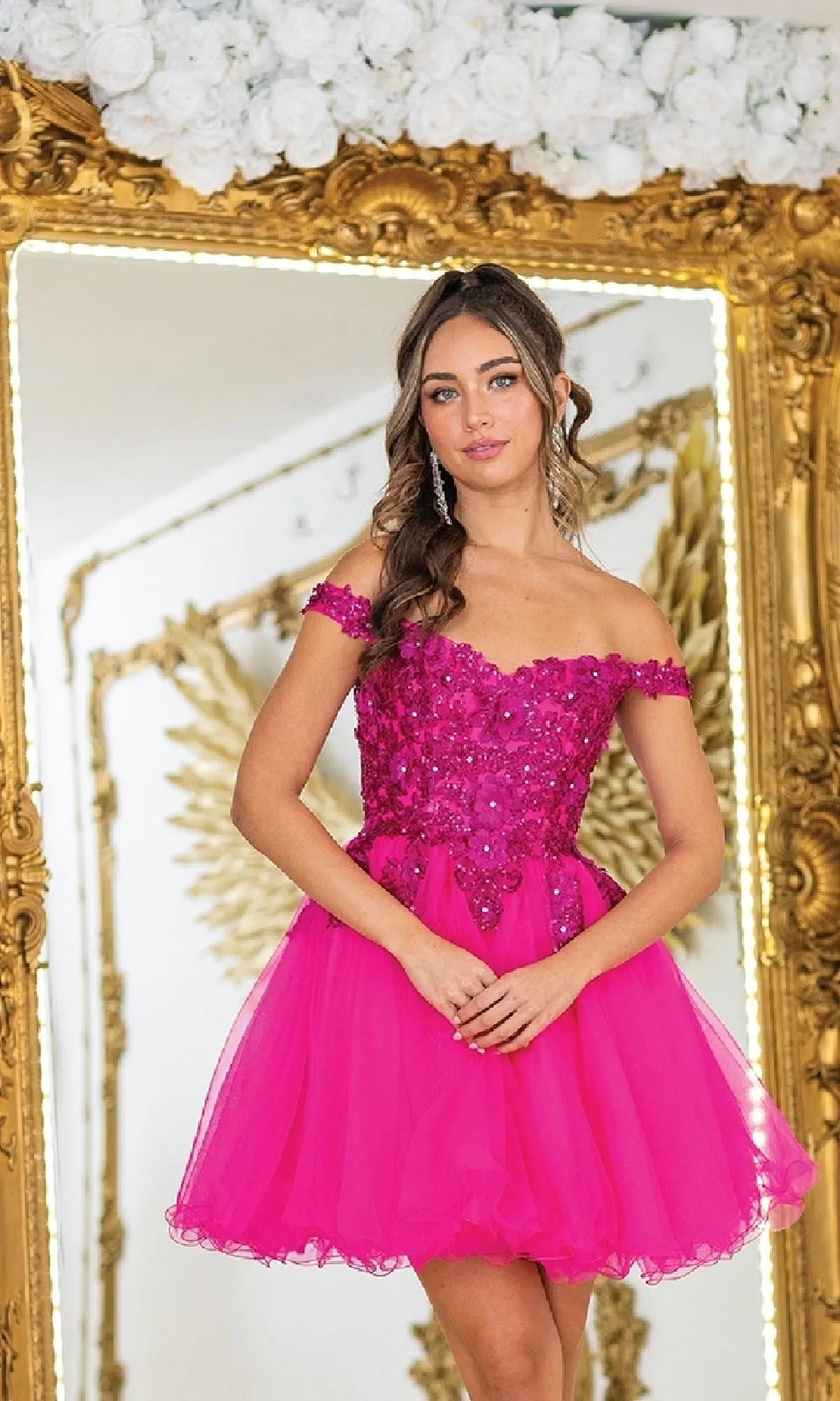 Off-Shoulder Short Hoco Dress: Dancing Queen 3349 sold by PromGirl product image thumbnail 3