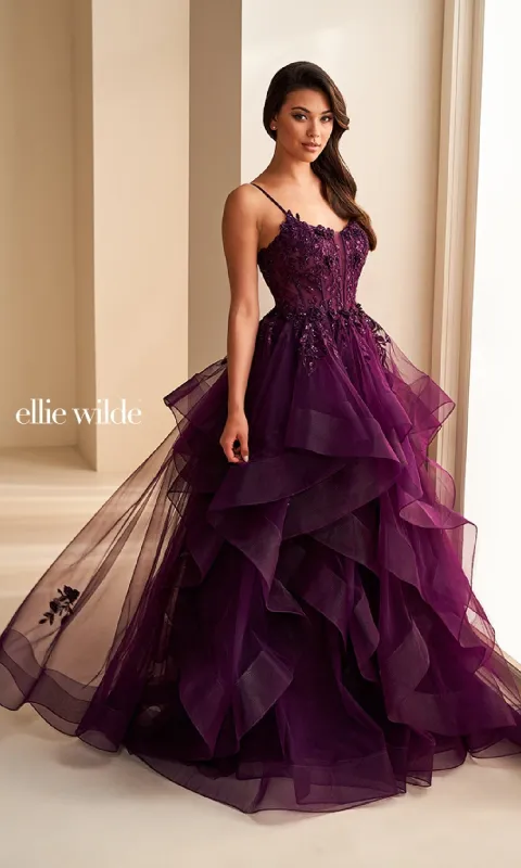 Long Prom Dress: Ellie Wilde EW36225 made by ellie wilde