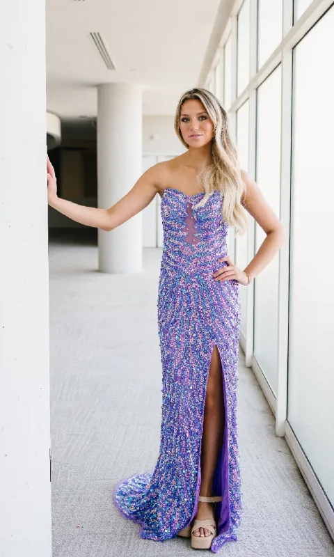 Long Purple Prom Dress: Aleta 1504 sold by PromGirl