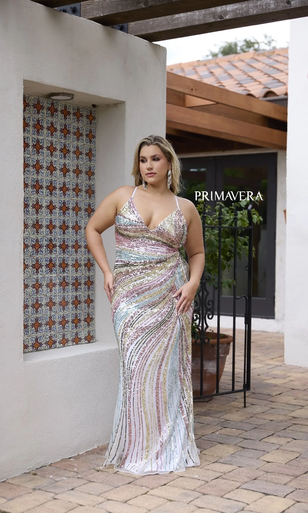 Long Plus-Size Prom Dress: Primavera 14082 sold by PromGirl product image thumbnail 3