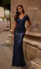Long Navy Sequin Formal Dress: La Femme 31787 sold by PromGirl