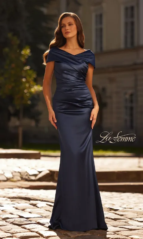 Long Navy Formal Dress: La Femme 33128 sold by PromGirl