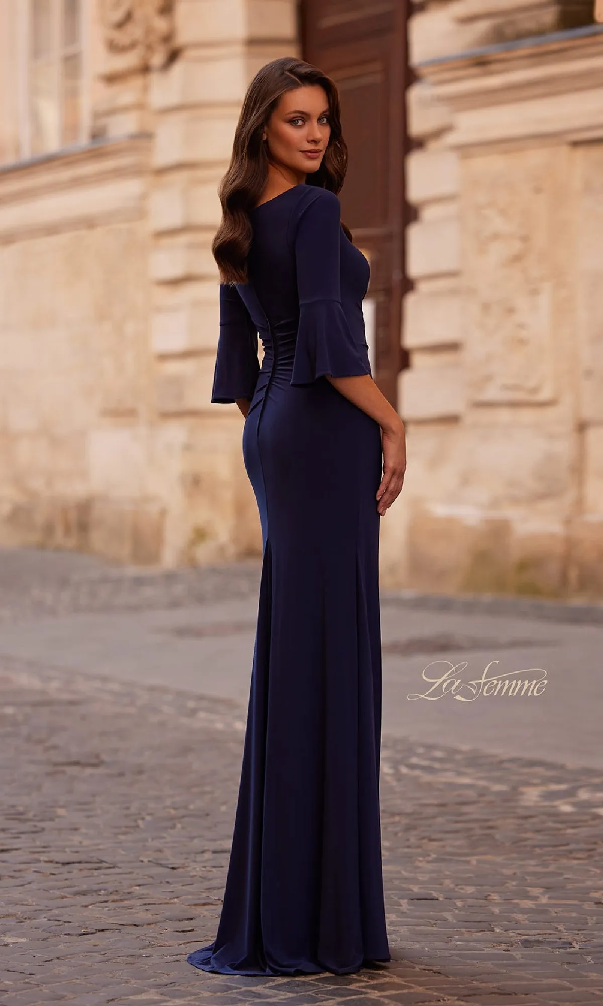 Bell-Sleeve Long Formal Dress: La Femme 29999 sold by PromGirl product image thumbnail 2