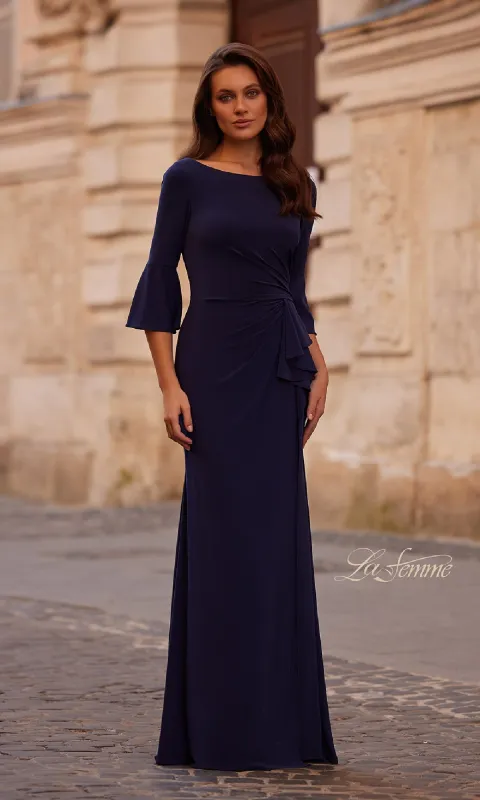 Bell-Sleeve Long Formal Dress: La Femme 29999 sold by PromGirl