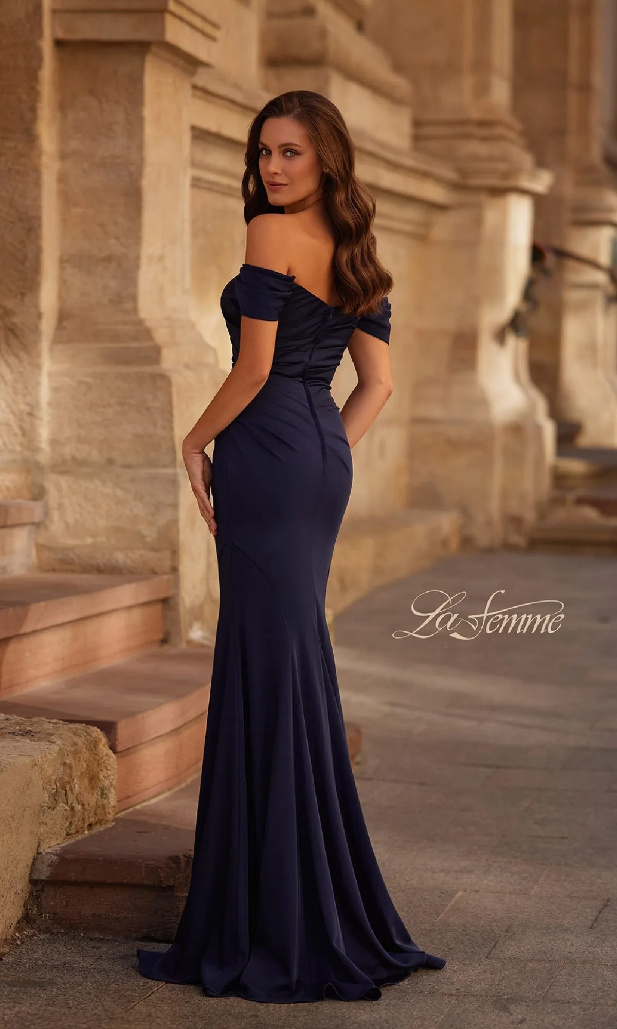Off-the-Shoulder Long Formal Dress: La Femme 30846 sold by PromGirl product image thumbnail 2