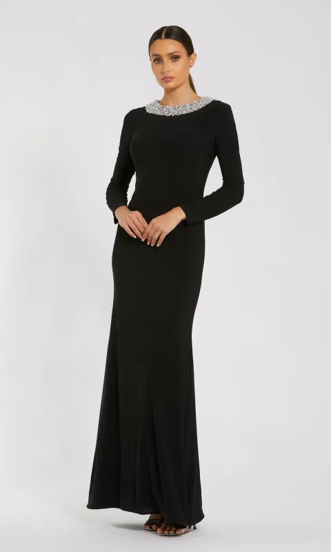 Long Sleeve Black Formal Dress: Mac Duggal 49951 sold by PromGirl