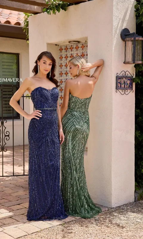Long Formal Dress: Primavera 13141 sold by PromGirl