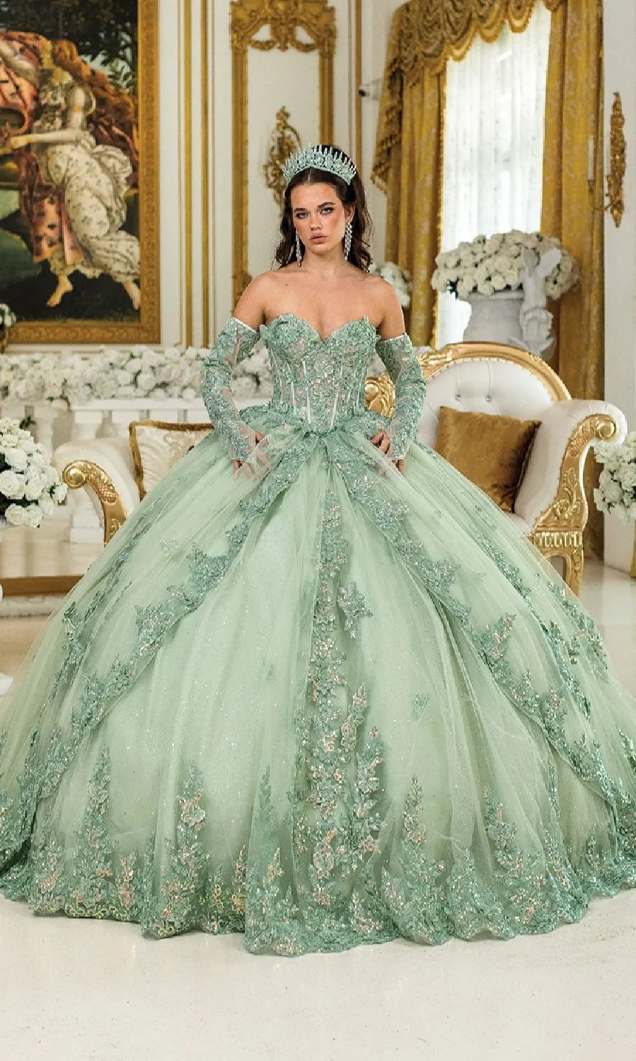 Green Quinceanera Dress 5047 By Dancing Queen sold by PromGirl