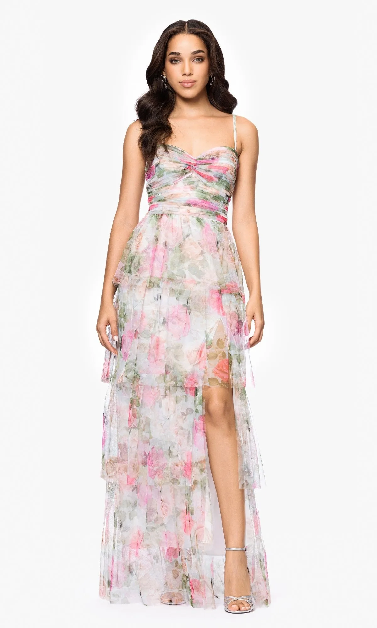 Floral-Print Long Prom Dress: Blondie Nites 539BN sold by PromGirl product image thumbnail 3