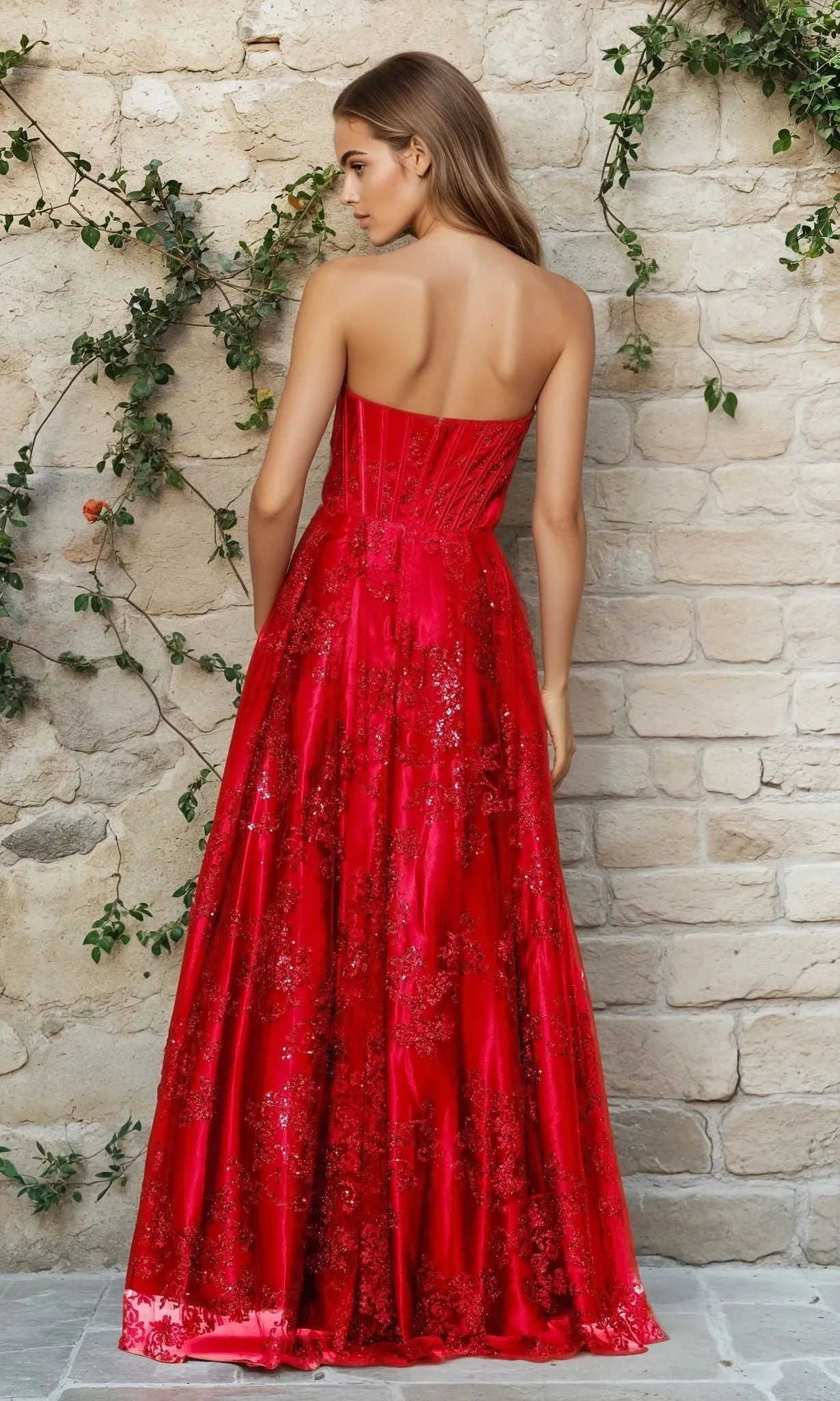 Strapless Glitter Prom Dress: Blondie Nites 4792BN sold by PromGirl product image thumbnail 3