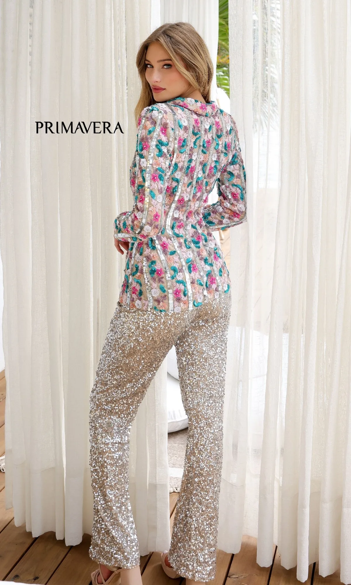 Long Sequin Formal Jumpsuit: Primavera 4388 sold by PromGirl product image thumbnail 2