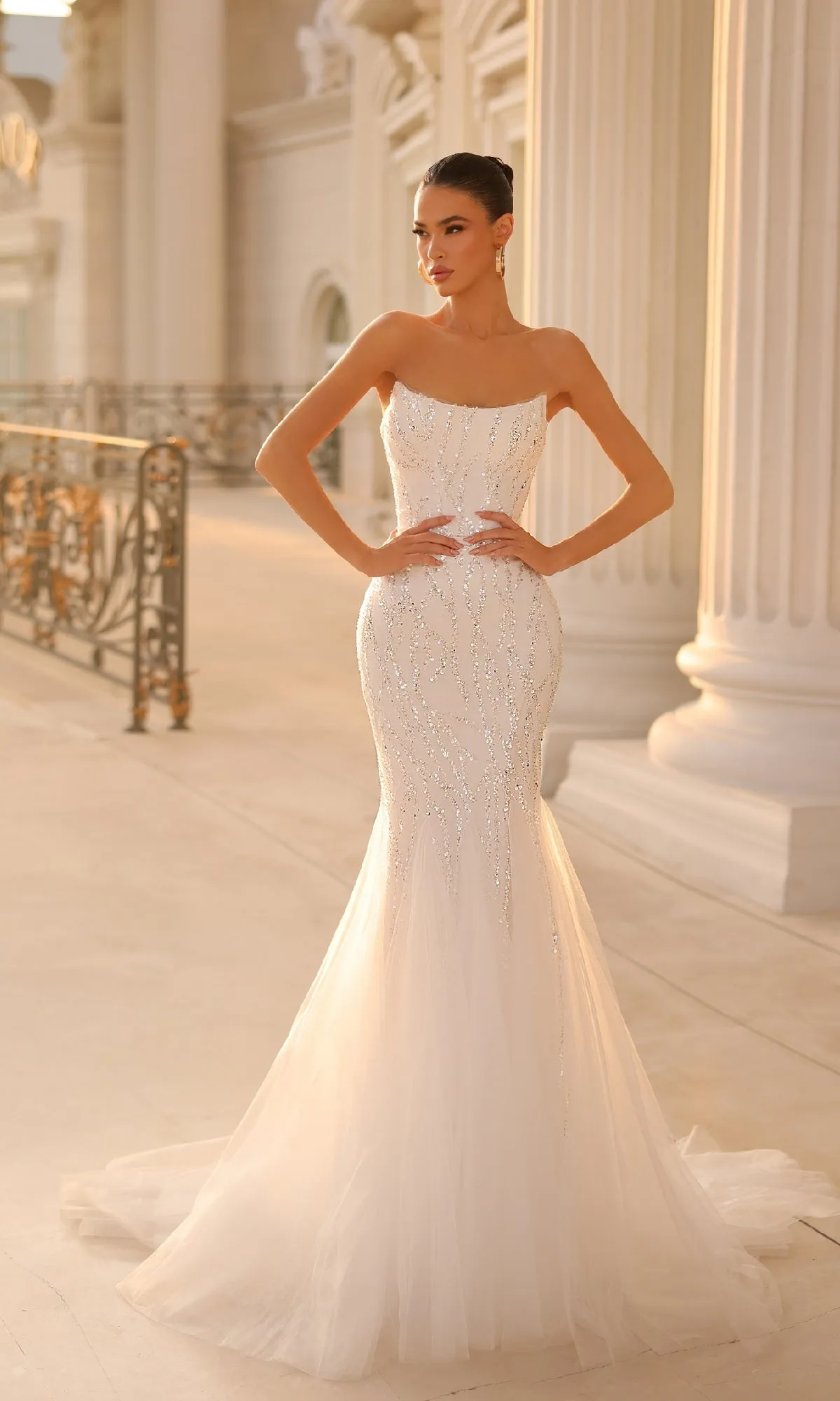 Strapless Long Glitter Prom Gown: Tina Holly TK807 sold by PromGirl product image thumbnail 5