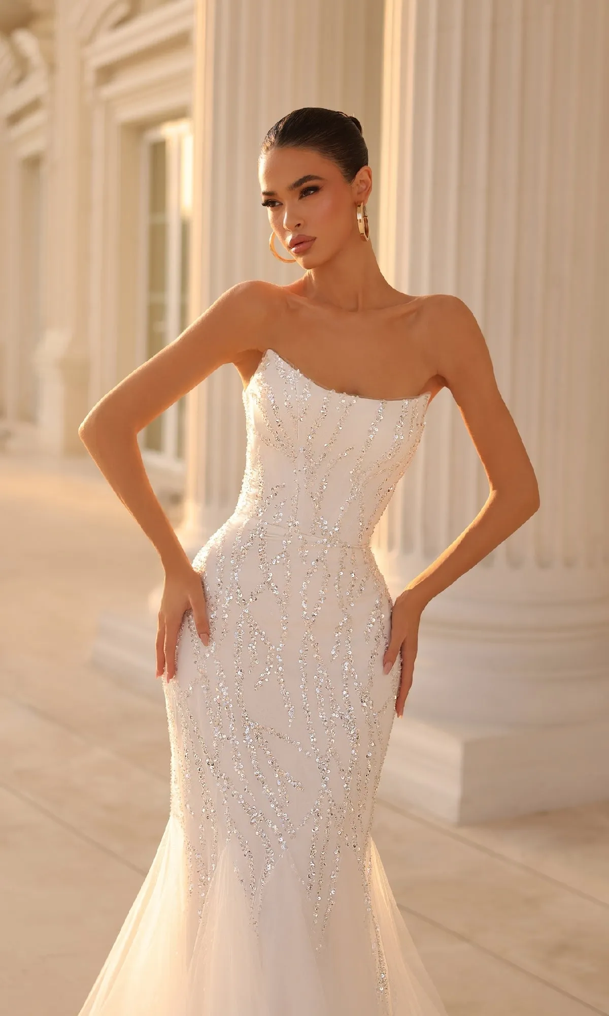 Strapless Long Glitter Prom Gown: Tina Holly TK807 sold by PromGirl product image thumbnail 4