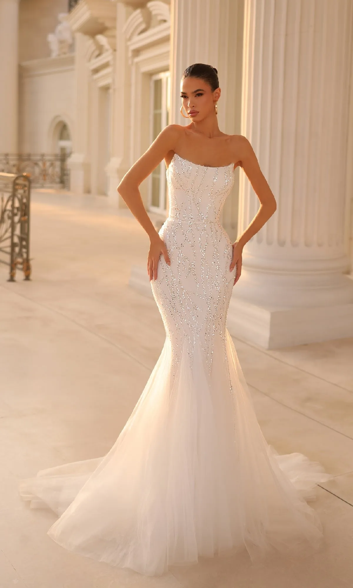 Strapless Long Glitter Prom Gown: Tina Holly TK807 sold by PromGirl product image thumbnail 3