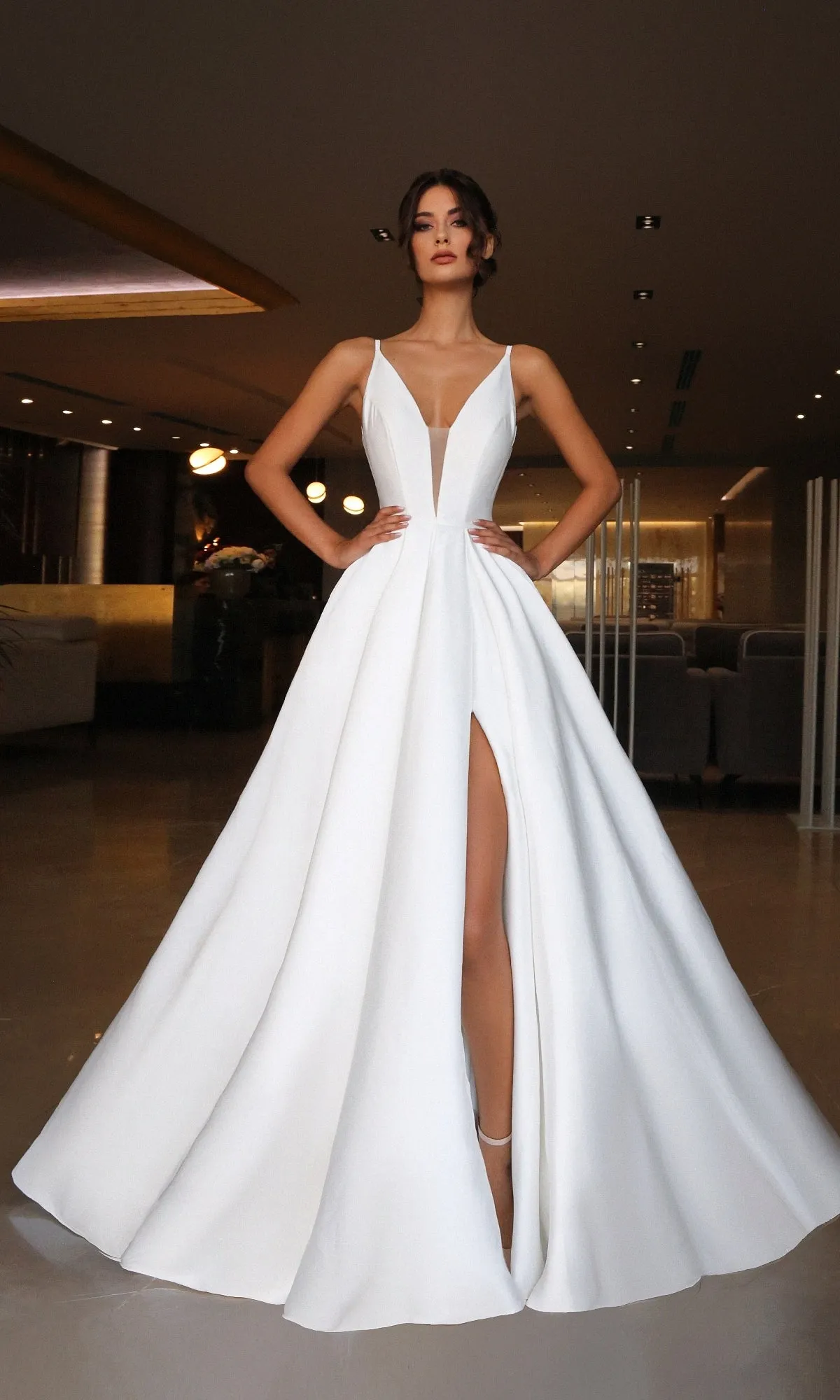 Off-White Mikado Prom Ball Gown: Tina Holly TF002 sold by PromGirl product image thumbnail 5