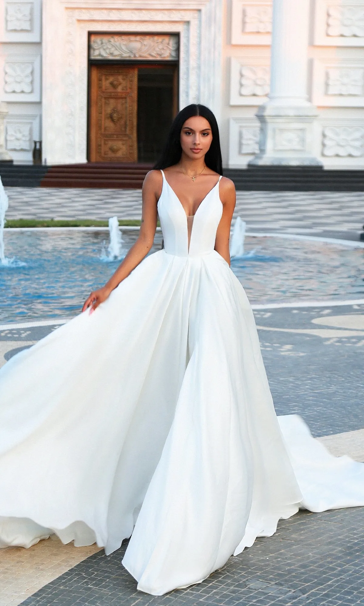 Off-White Mikado Prom Ball Gown: Tina Holly TF002 sold by PromGirl product image thumbnail 3