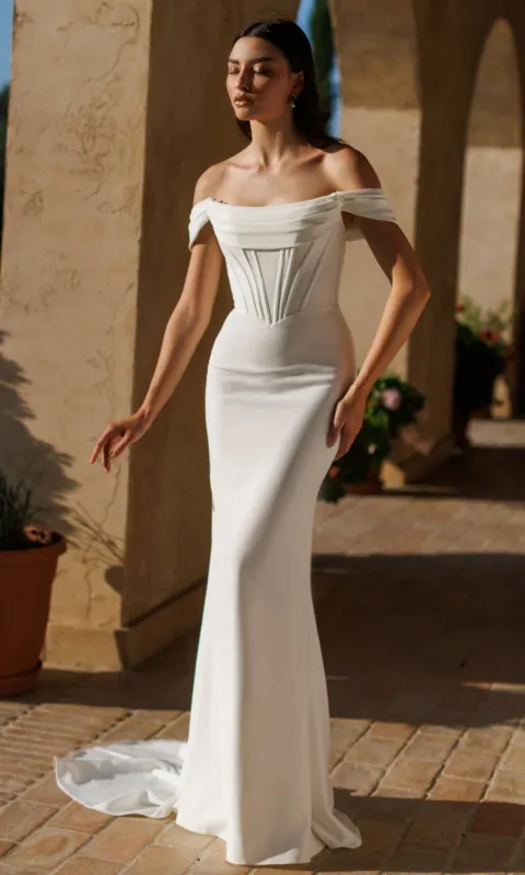 Long Off-White Bridal Gown: Tina Holly TW485 sold by PromGirl
