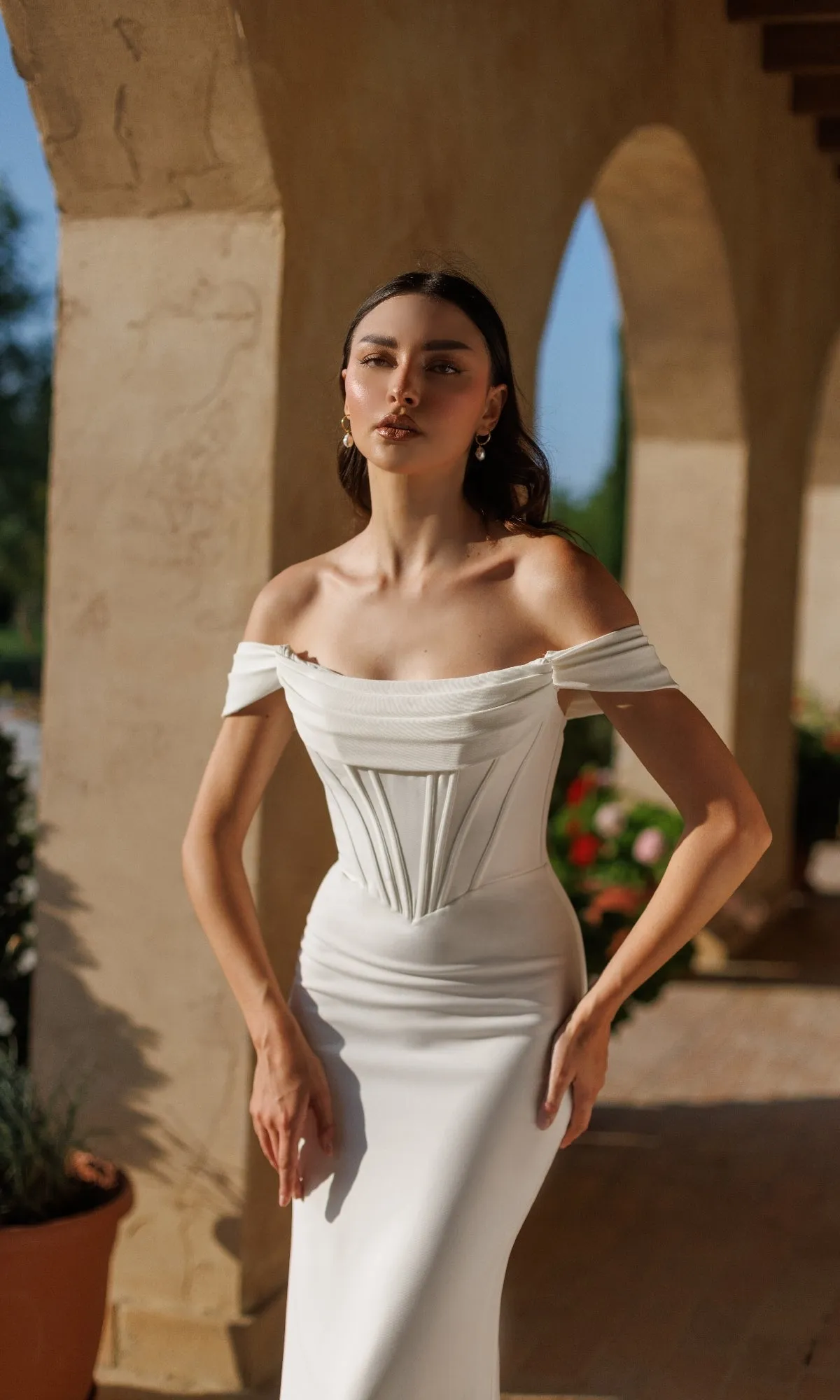 Off-White Long Bridal Gown: Tina Holly TW485 sold by PromGirl product image thumbnail 3