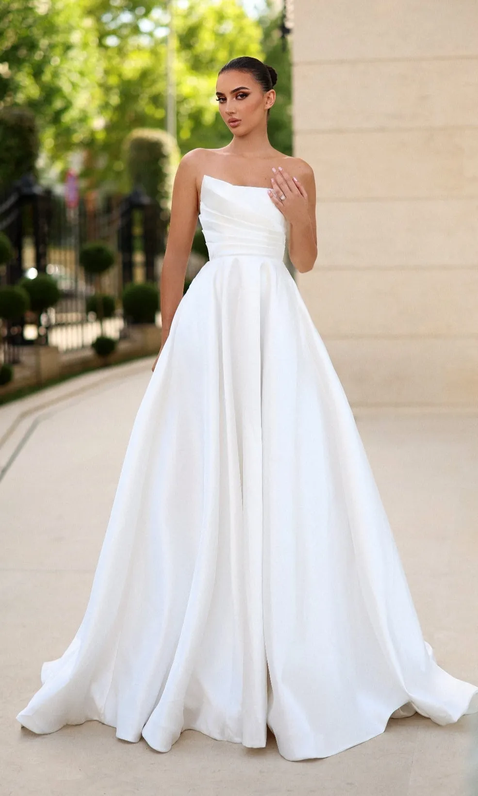 Strapless Long White Prom Dress: Tina Holly TE302 sold by PromGirl