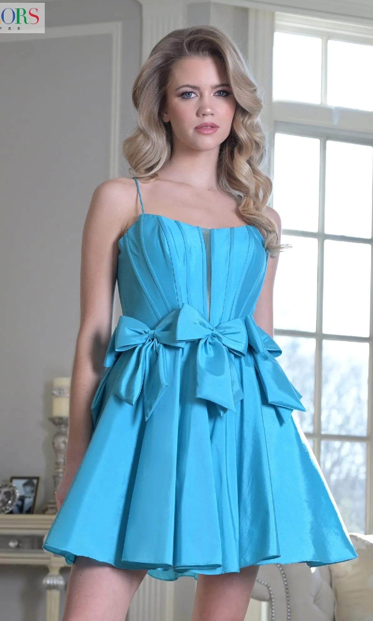 Bow-Waist Short Hoco Dress: Colors Dress 3637 sold by PromGirl product image thumbnail 4
