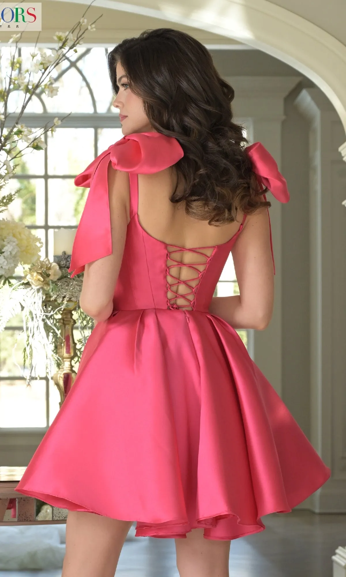 Shoulder Bow Short Hoco Dress: Colors Dress 3640 sold by PromGirl product image thumbnail 5