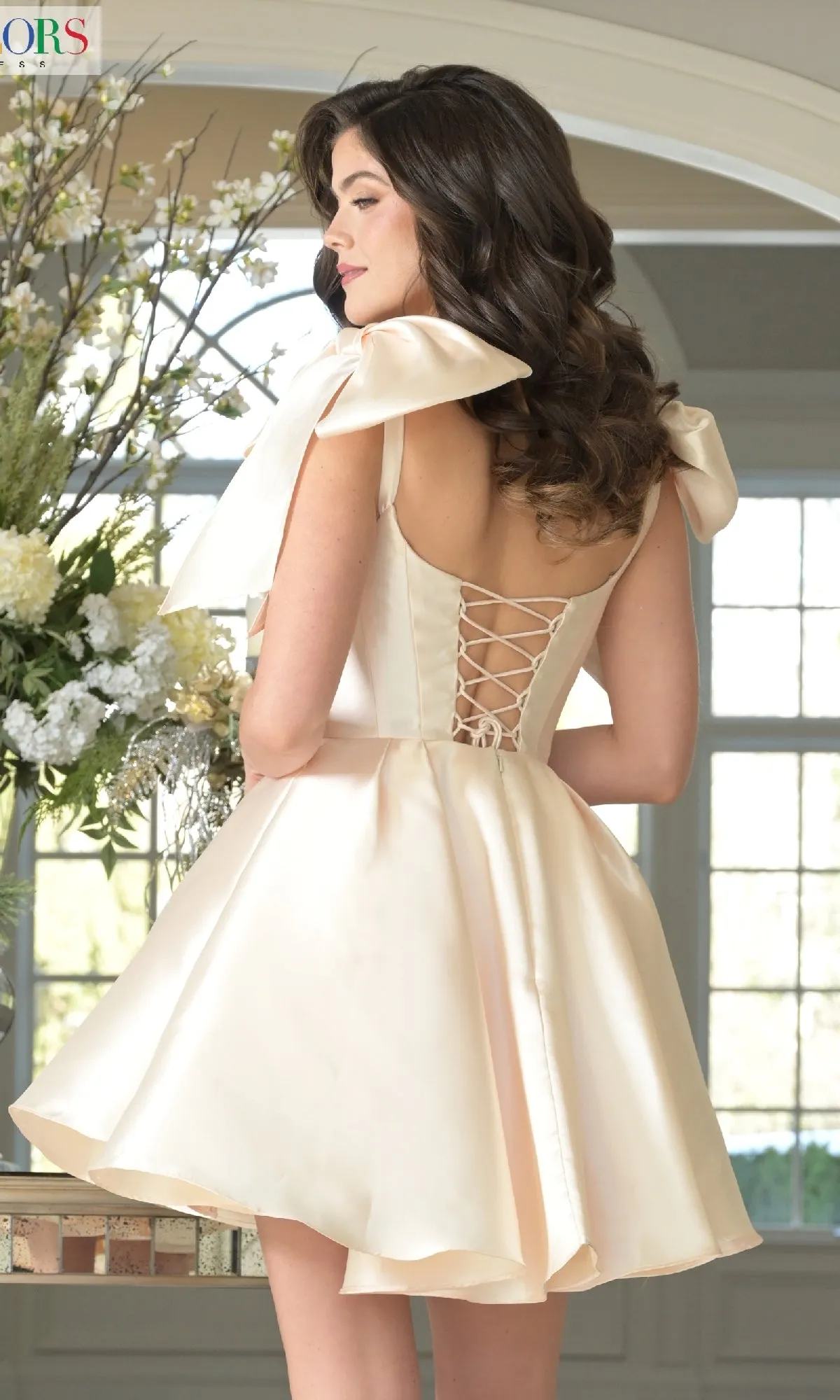 Shoulder Bow Short Hoco Dress: Colors Dress 3640 sold by PromGirl product image thumbnail 2