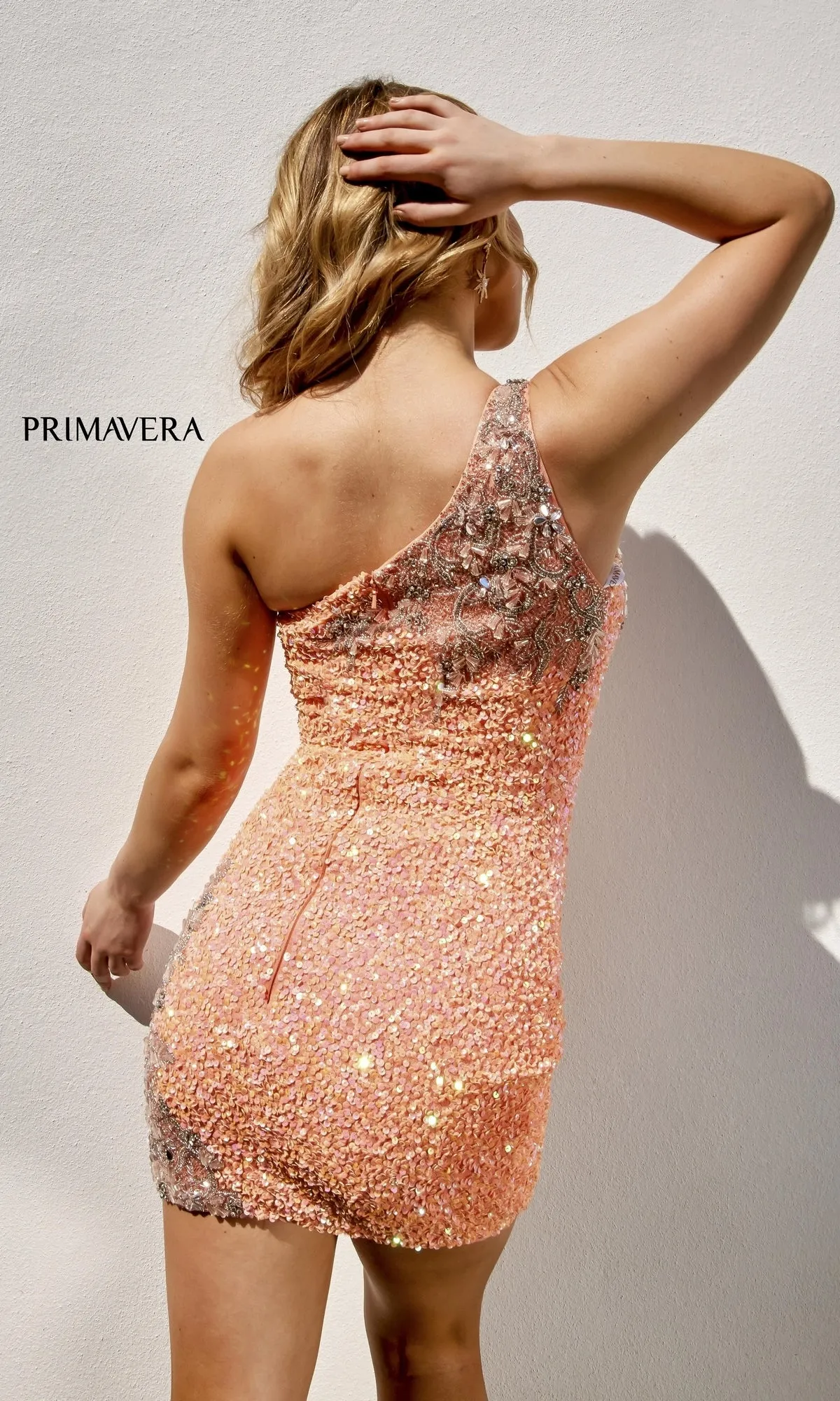 One-Shoulder Beaded Short Party Dress 4009 sold by PromGirl product image thumbnail 5