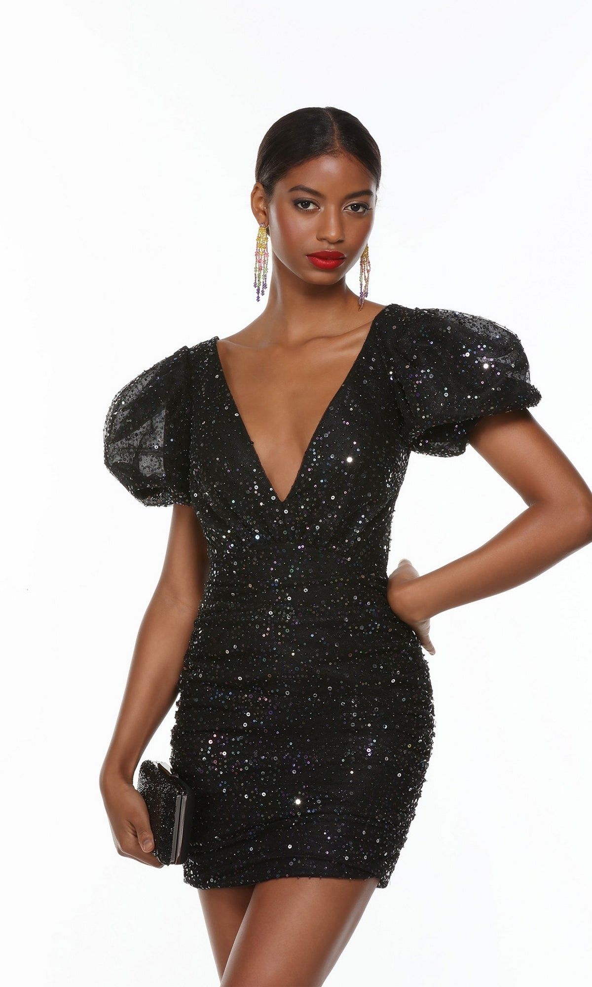 Short Sleeve Short Sequin Cocktail Dress 4495 sold by PromGirl