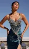 Plus-Size Long Beaded Prom Dress: Ladivine CM383C sold by PromGirl