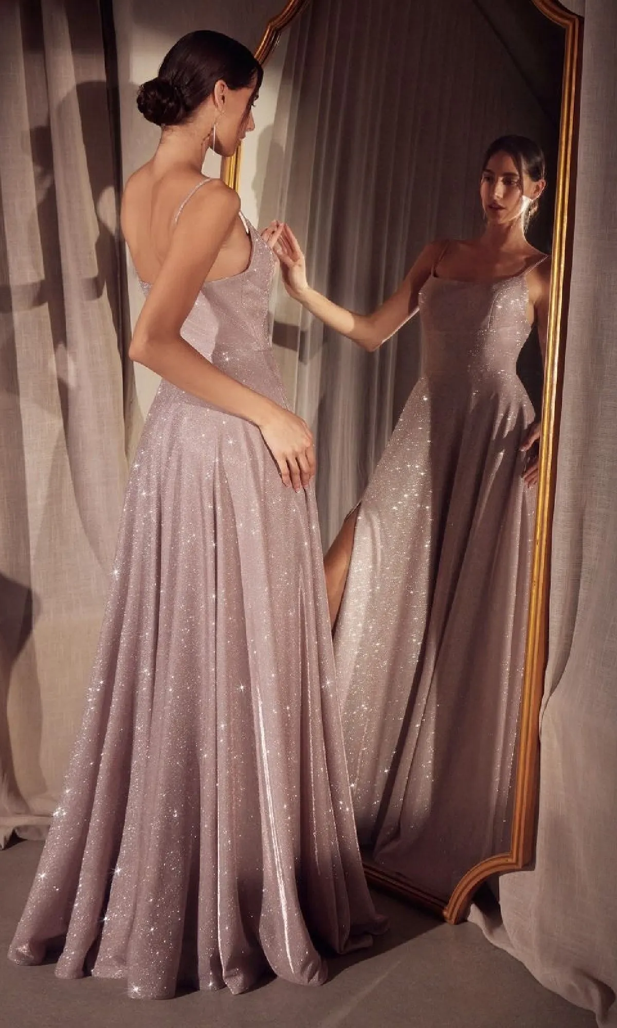 Classic Long Glitter Prom Dress: Amoris T213 sold by PromGirl product image thumbnail 5