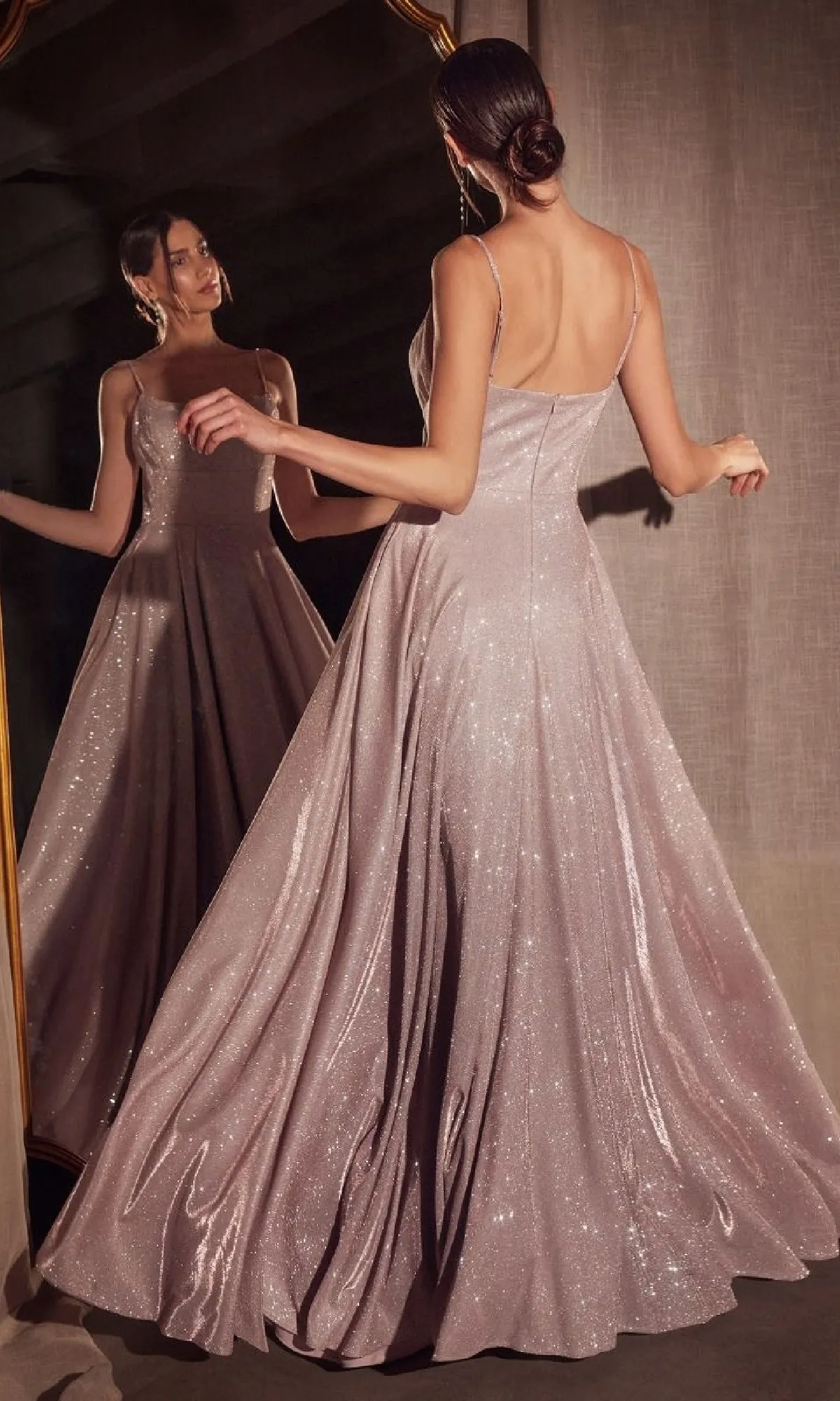 Classic Long Glitter Prom Dress: Amoris T213 sold by PromGirl product image thumbnail 2