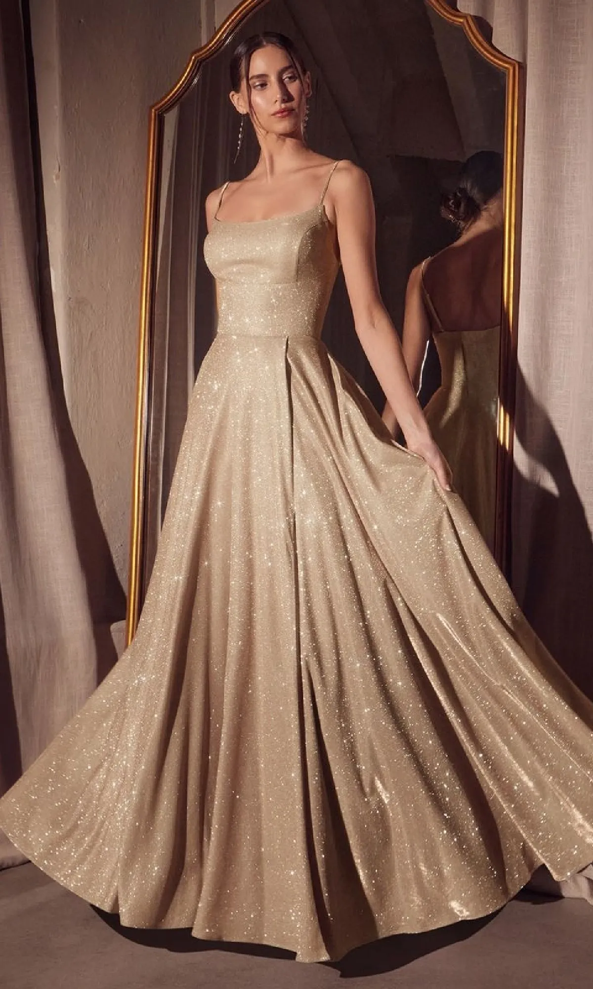 Classic Long Glitter Prom Dress: Amoris T213 sold by PromGirl product image thumbnail 3