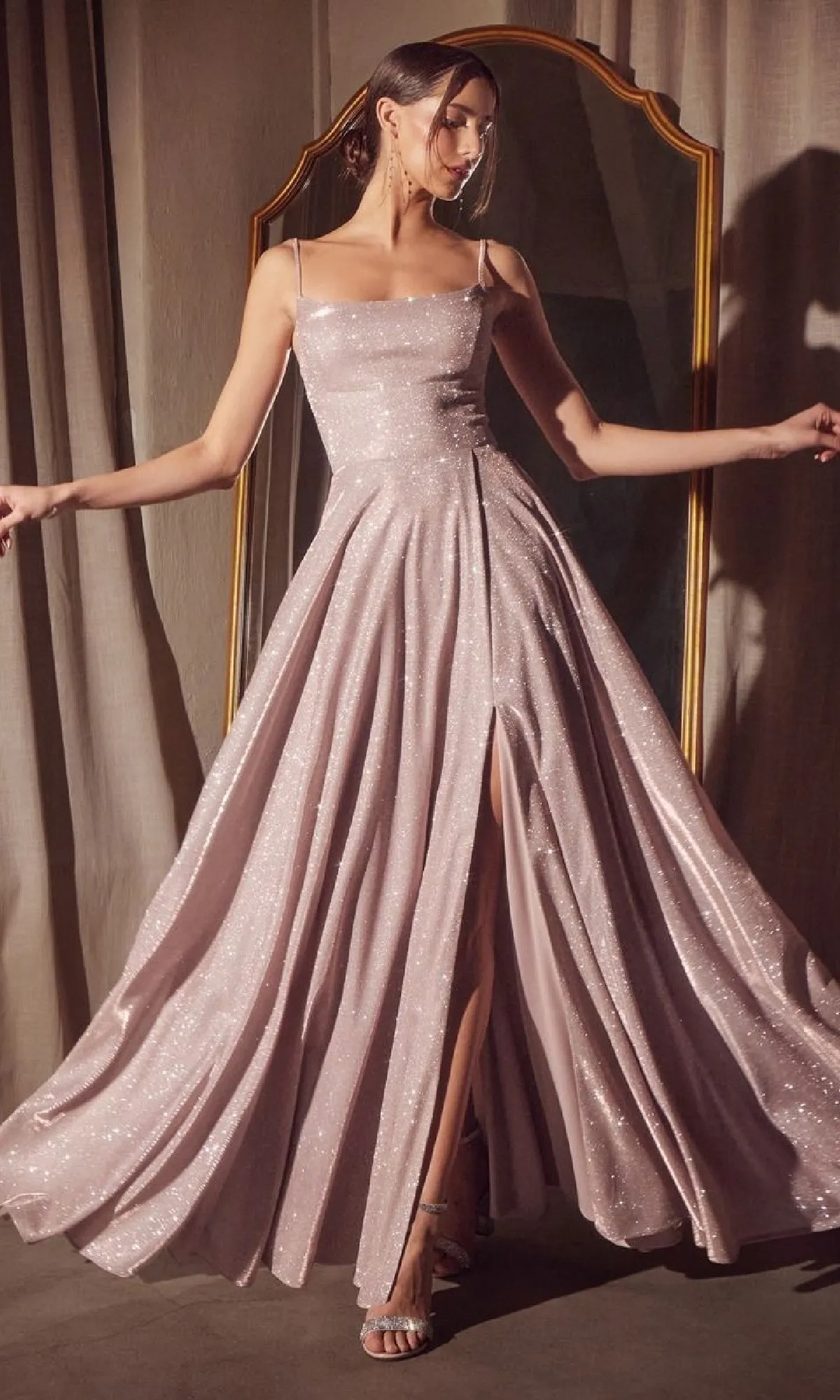 Classic Long Glitter Prom Dress: Amoris T213 sold by PromGirl product image thumbnail 4