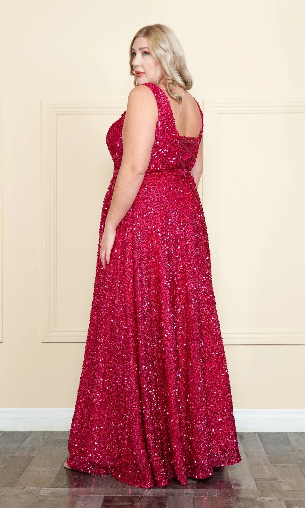 Plus Long Sequin Prom Dress with Underskirt W1128 sold by PromGirl product image thumbnail 2