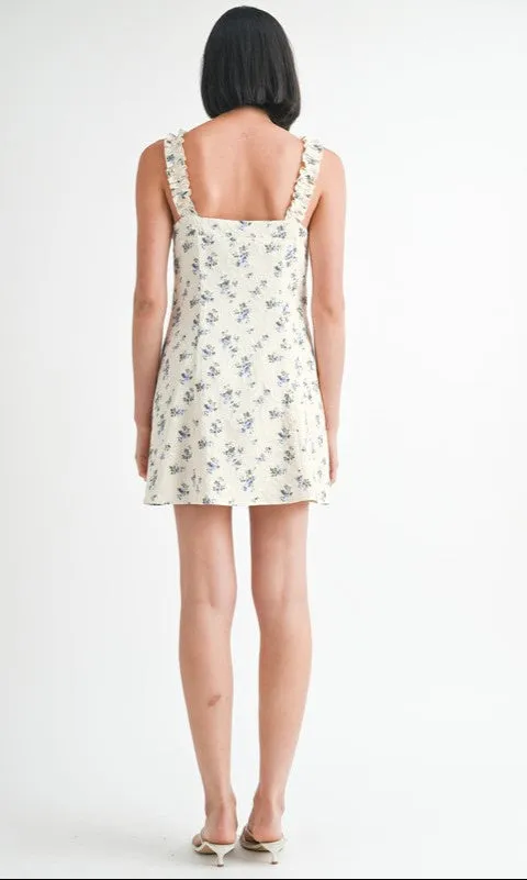 Short V-Neck Floral-Print Yellow Casual Summer Dress sold by PromGirl product image thumbnail 2