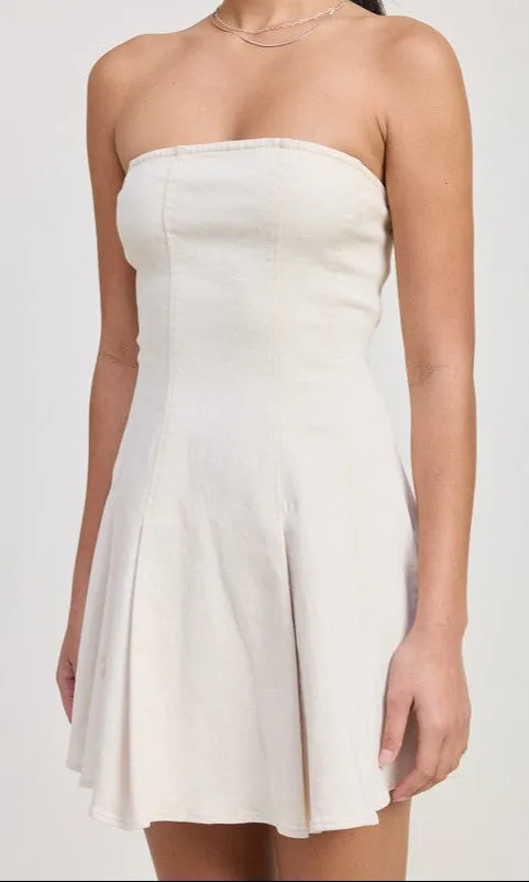Ivory Short Strapless Casual Dress sold by PromGirl product image thumbnail 3